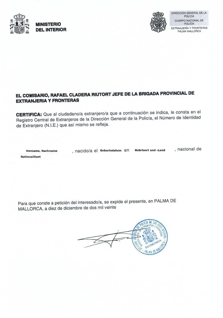 Nie Nummer Dokument beantragen Mallorca, Immobilienkauf