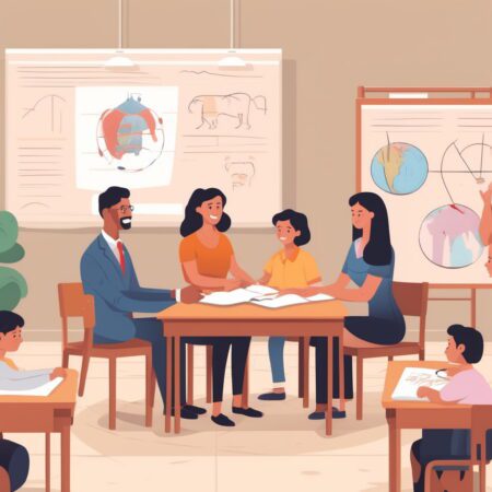 Kosten Mallorca Schule Eltern Lehrer Sprechtag mit ihren Kindern