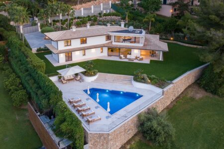 Villa in Son Vida Mallorca kaufen mit Golfplatzblick und Pool1 Flugaufnahme-Grundstück