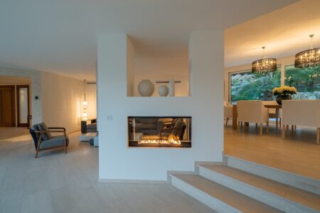 Villa in Son Vida Mallorca kaufen mit Golfplatzblick und Pool6 Feuerstelle