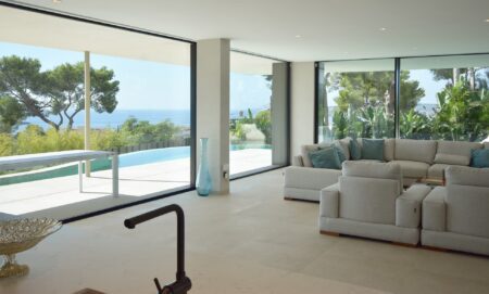 Luxus Villa in Costa den Blanes Mallorca mit Meerblick kaufen Wohnzimmer